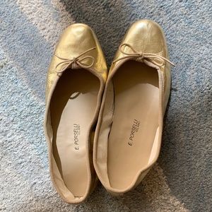 E porselli gold ballet flats